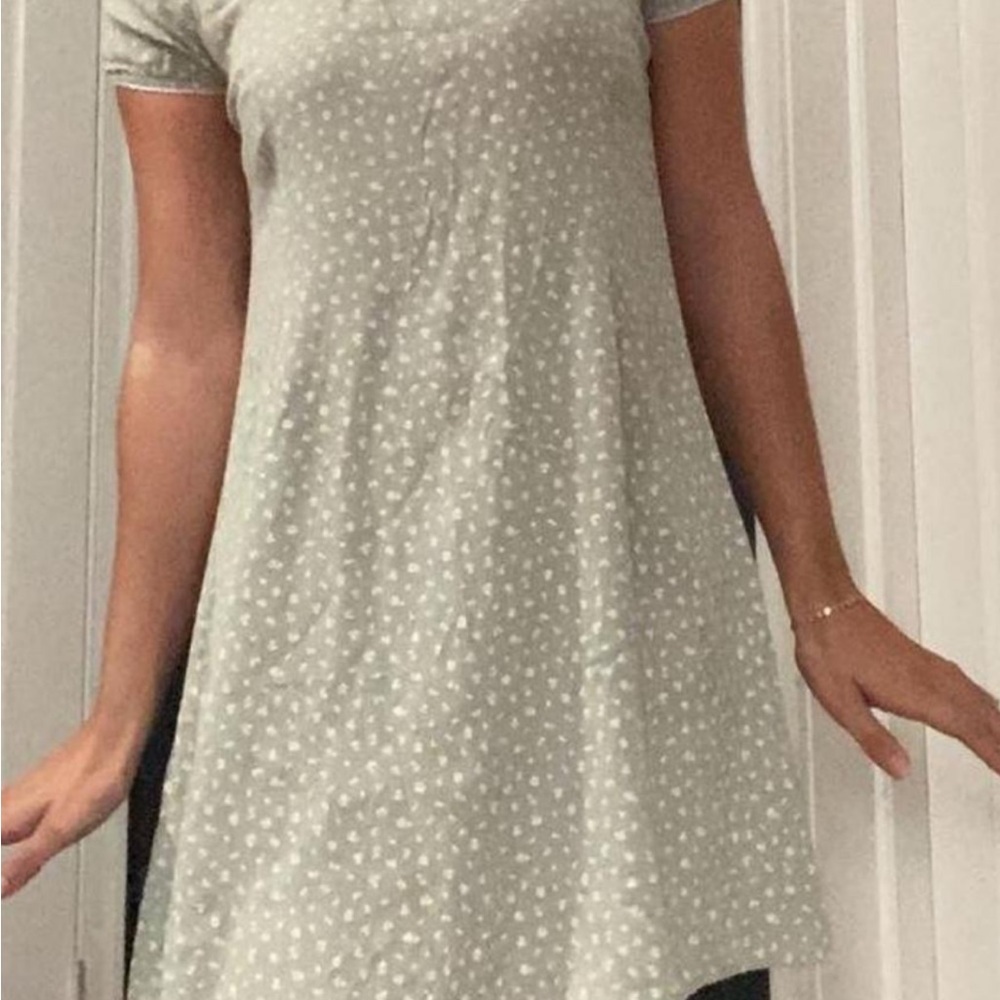 Brandy Melville Light Gray Polka Dot Tunic